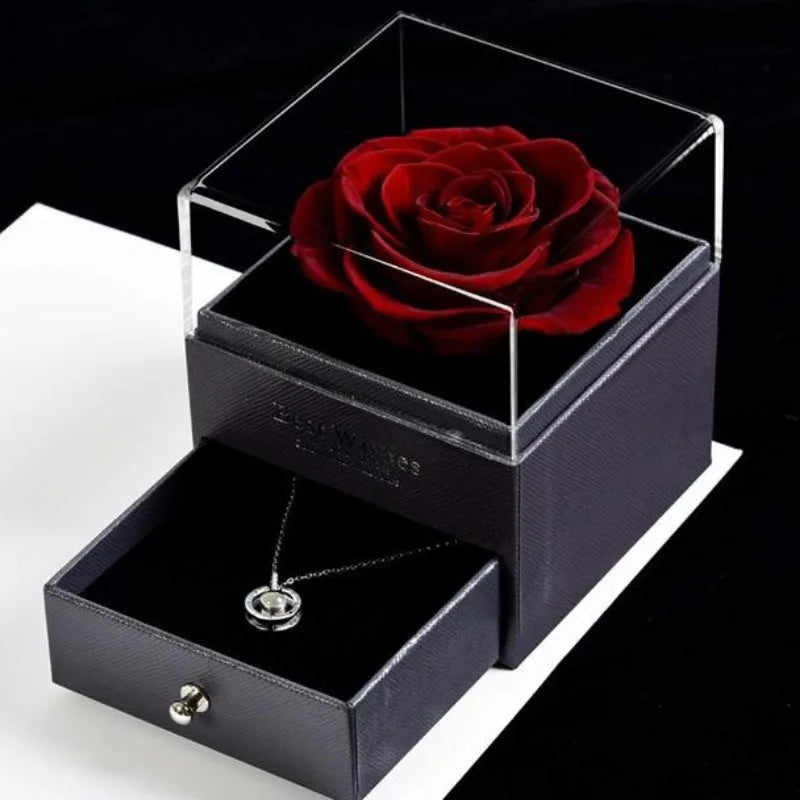 Eternal Red Rose Jewelry Gift Box – Romantic Valentine's Gift