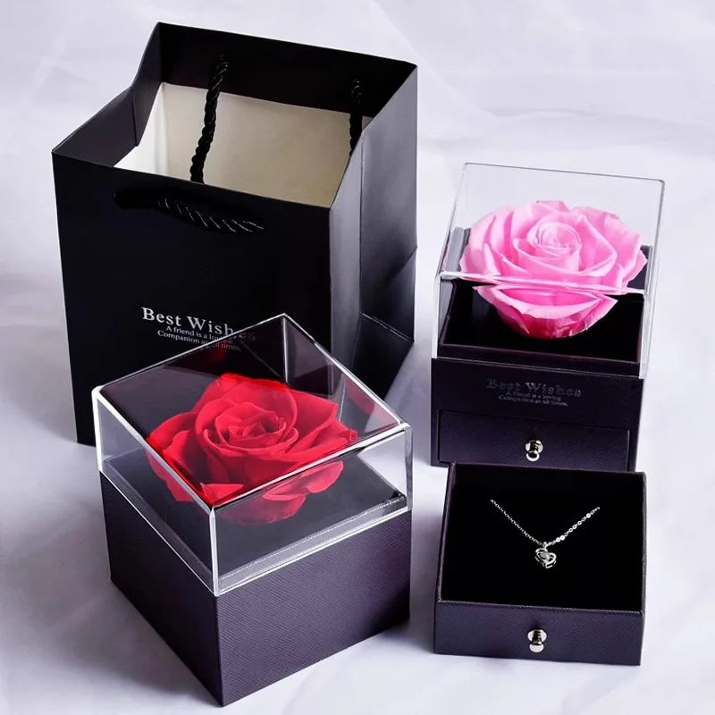 Eternal Red Rose Jewelry Gift Box – Romantic Valentine's Gift